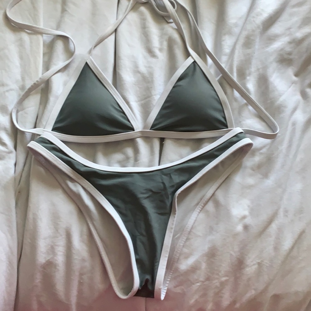 Grey and White Bikini